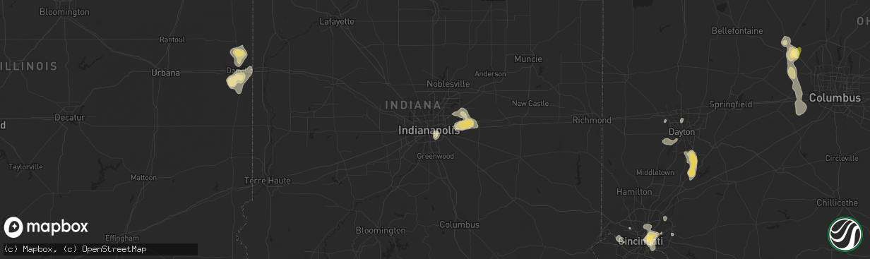 Hail map in Indianapolis, IN on September 4, 2015