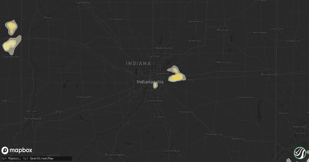 Hail map in Indianapolis, IN on September 4, 2015
