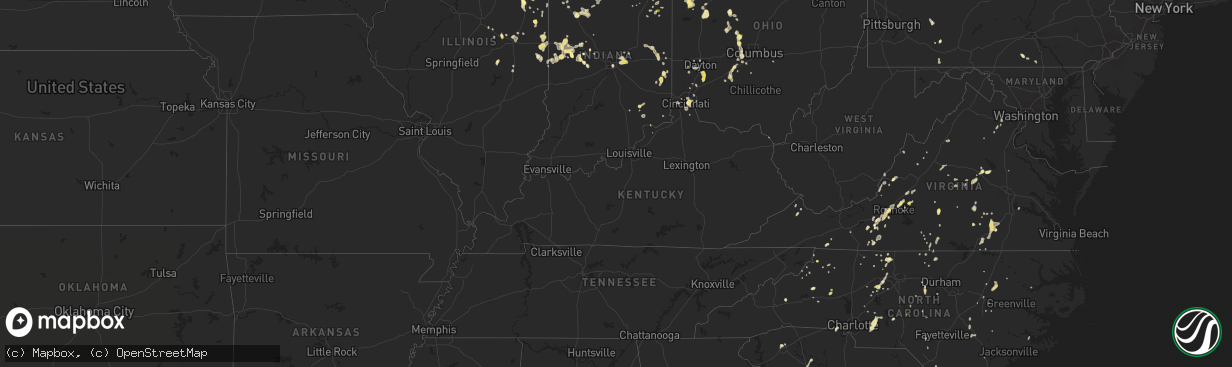 Hail map in Kentucky on September 4, 2015