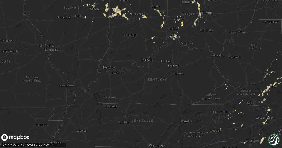 Hail map in Kentucky on September 4, 2015
