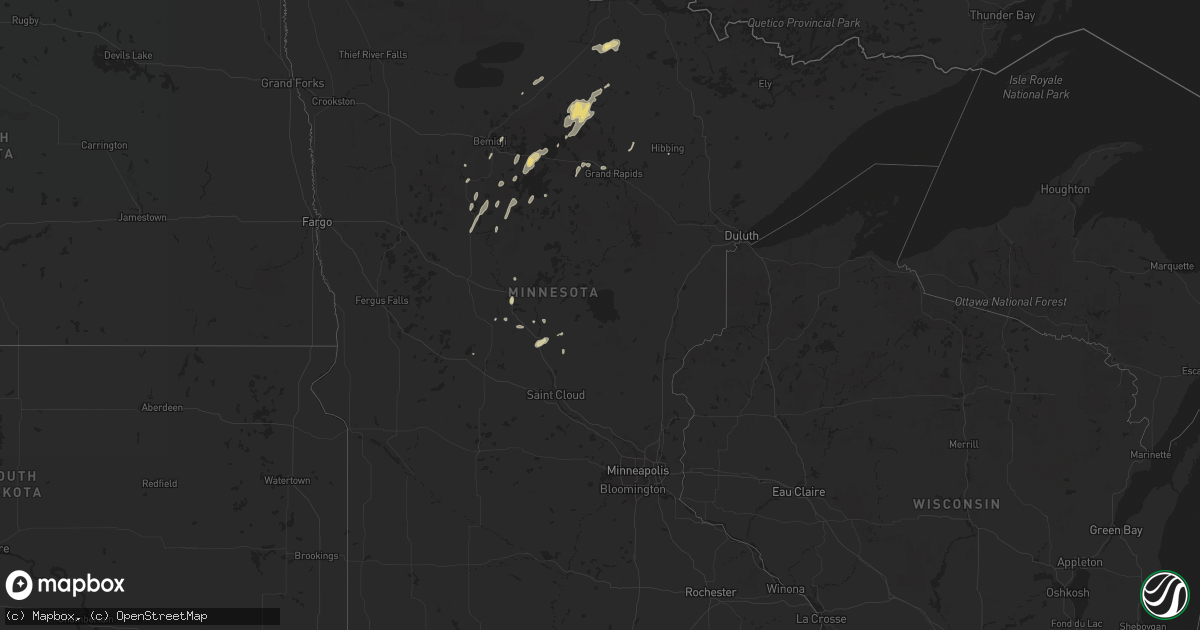 Hail map in Minnesota on September 4, 2015