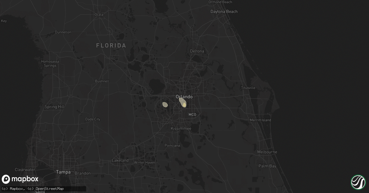 Hail map in Orlando, FL on September 4, 2015