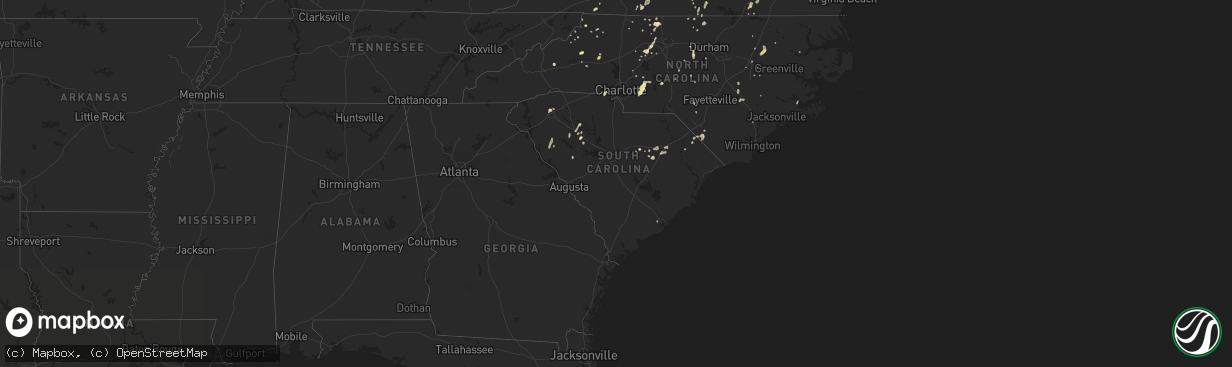 Hail map in South Carolina on September 4, 2015