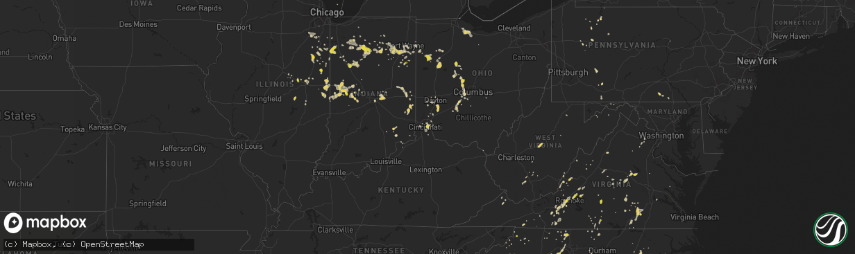 Hail map on September 4, 2015