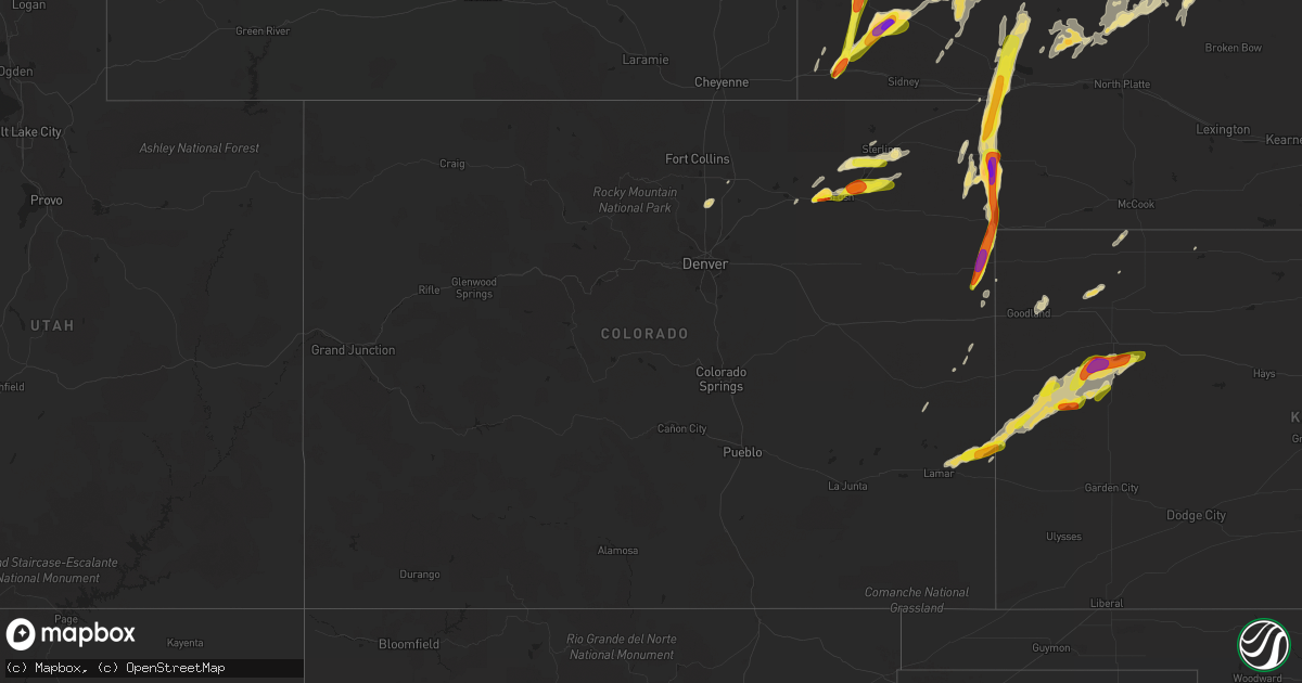 Hail map in Colorado on September 4, 2016