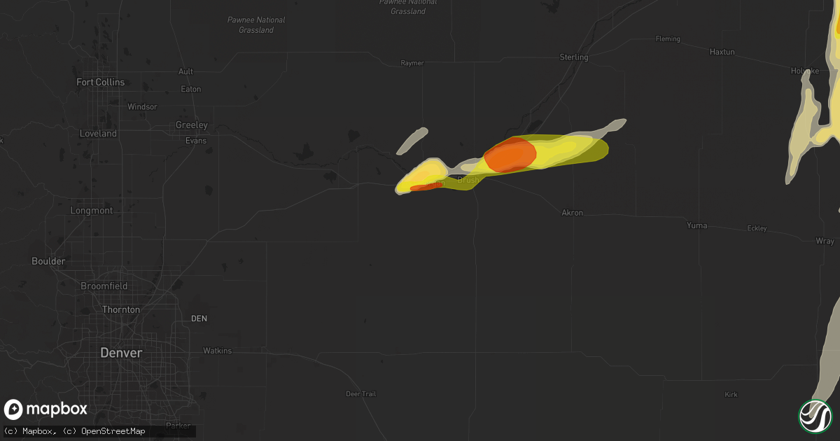 Hail map in Fort Morgan, CO on September 4, 2016