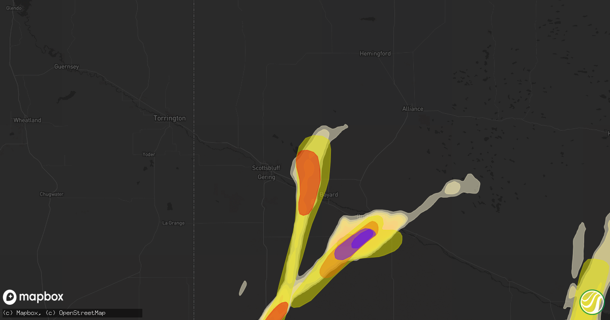 Hail map in Minatare, NE on September 4, 2016
