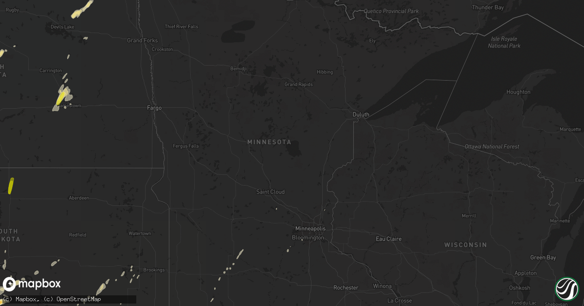 Hail map in Minnesota on September 4, 2016