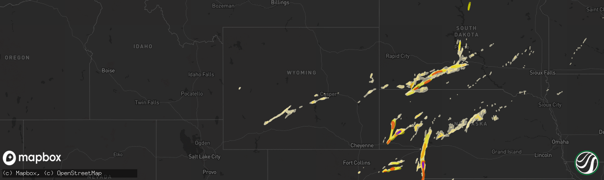 Hail map in Wyoming on September 4, 2016