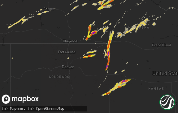 Hail map preview on 09-04-2016