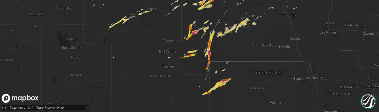 Hail map on September 4, 2016