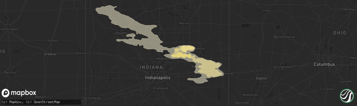 Hail map in Anderson, IN on September 4, 2017