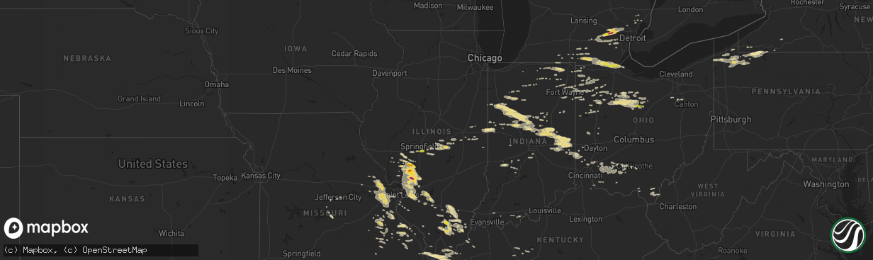 Hail map in Illinois on September 4, 2017