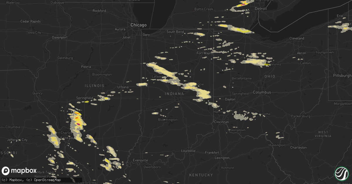 Hail map in Indiana on September 4, 2017
