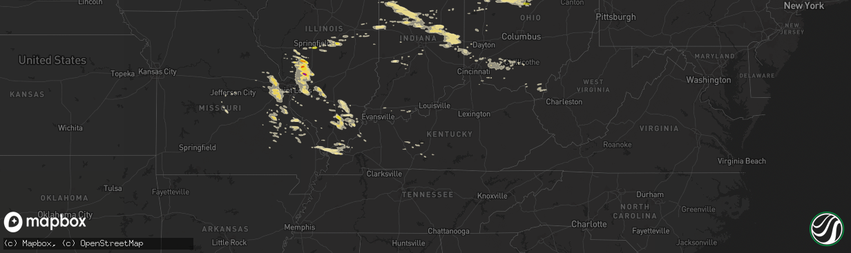 Hail map in Kentucky on September 4, 2017