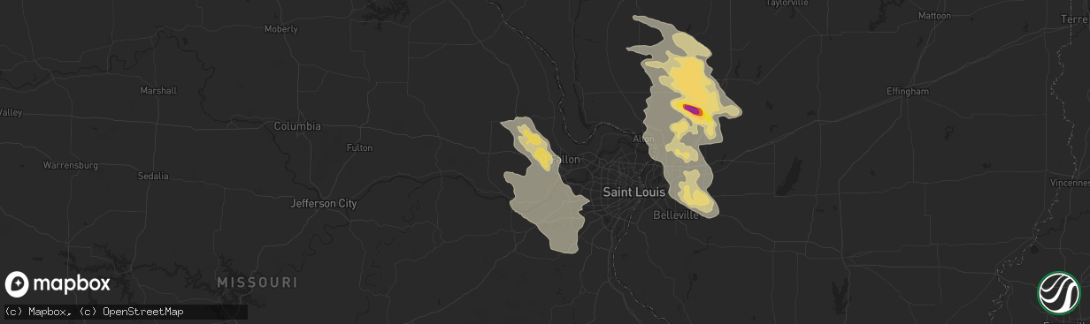 Hail map in Lake Saint Louis, MO on September 4, 2017