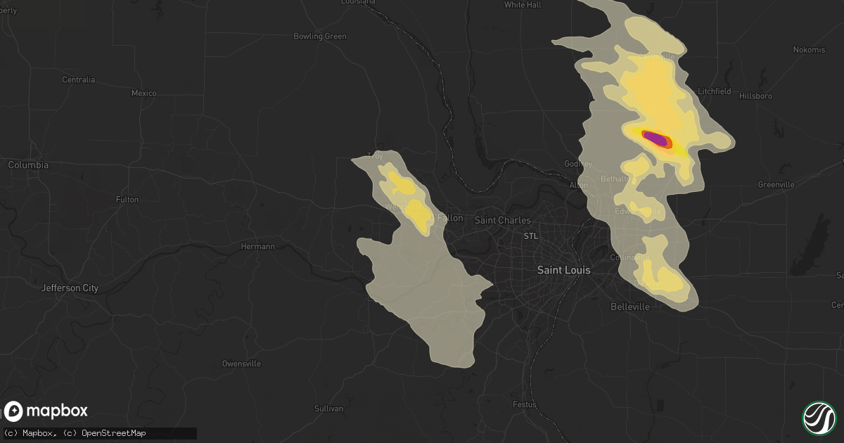 Hail map in Lake Saint Louis, MO on September 4, 2017