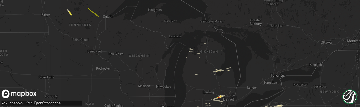 Hail map in Michigan on September 4, 2017