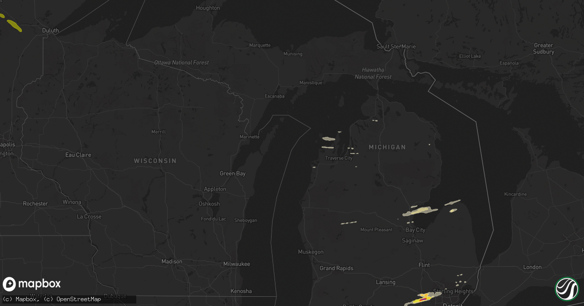 Hail map in Michigan on September 4, 2017