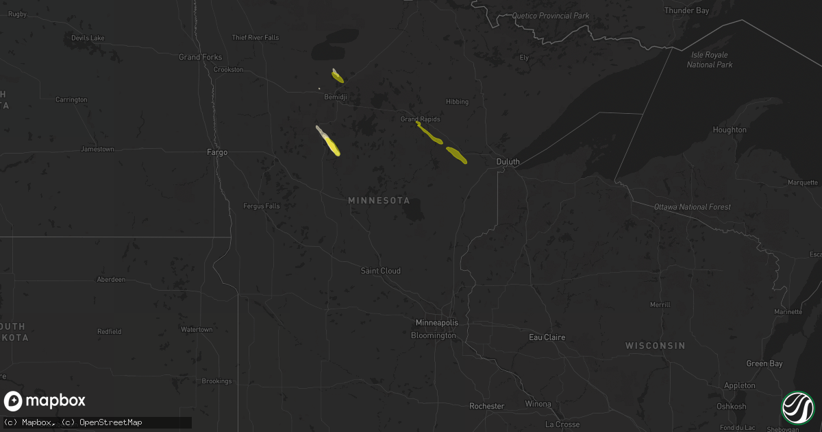 Hail map in Minnesota on September 4, 2017