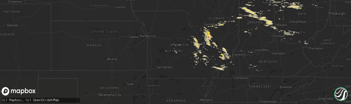 Hail map in Missouri on September 4, 2017