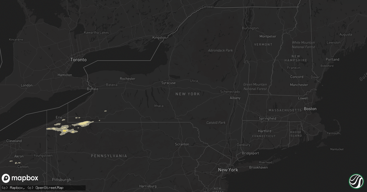 Hail map in New York on September 4, 2017