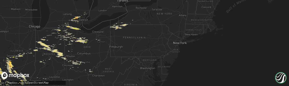 Hail map in Pennsylvania on September 4, 2017