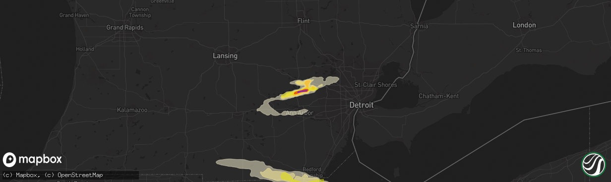 Hail map in South Lyon, MI on September 4, 2017