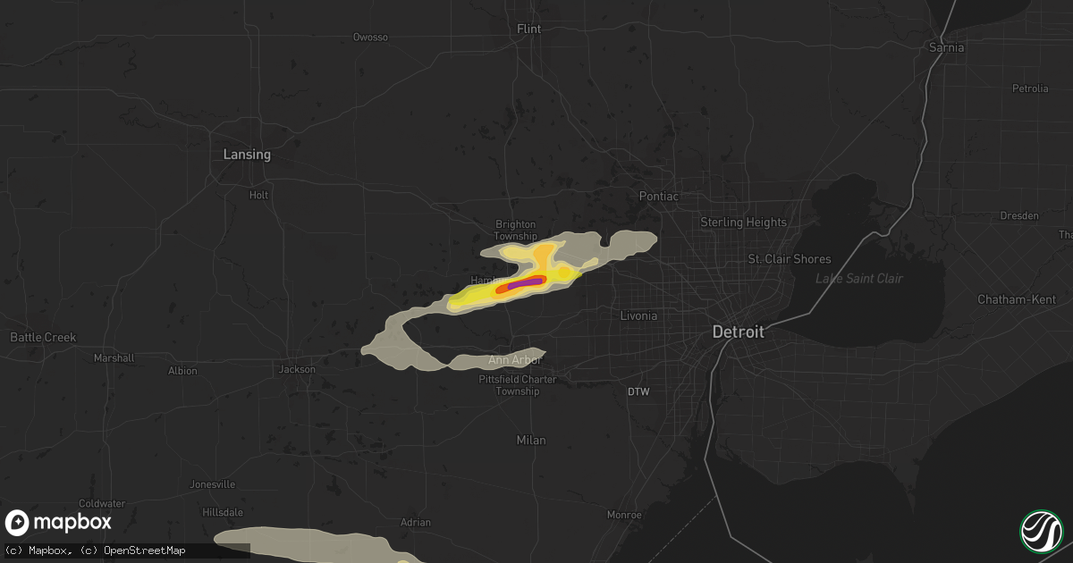 Hail map in South Lyon, MI on September 4, 2017
