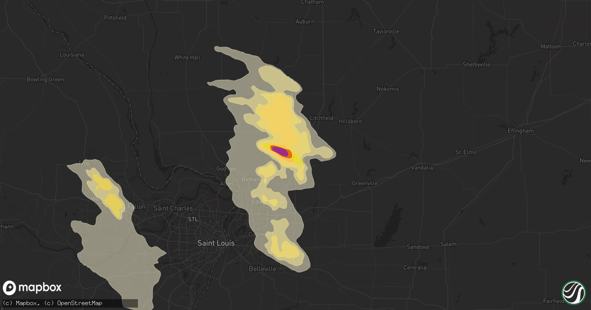 Hail map in Staunton, IL on September 4, 2017