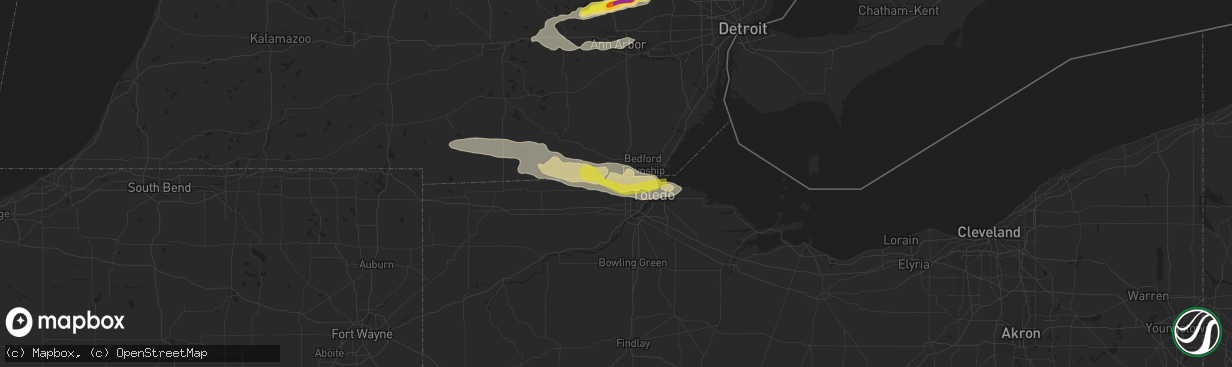 Hail map in Sylvania, OH on September 4, 2017