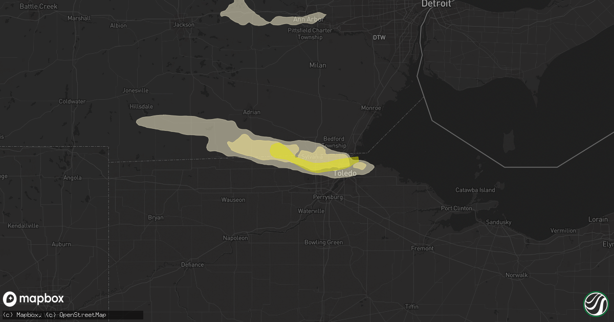 Hail map in Sylvania, OH on September 4, 2017