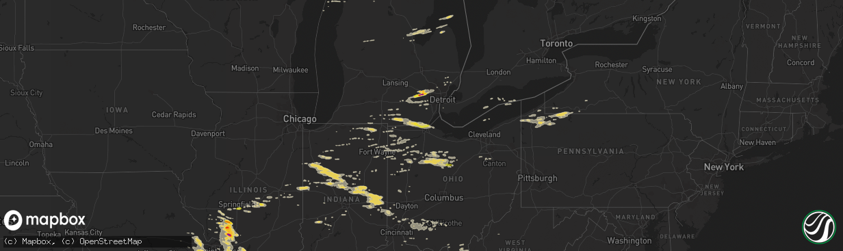 Hail map on September 4, 2017