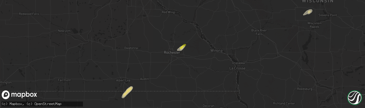 Hail map in Eyota, MN on September 4, 2018