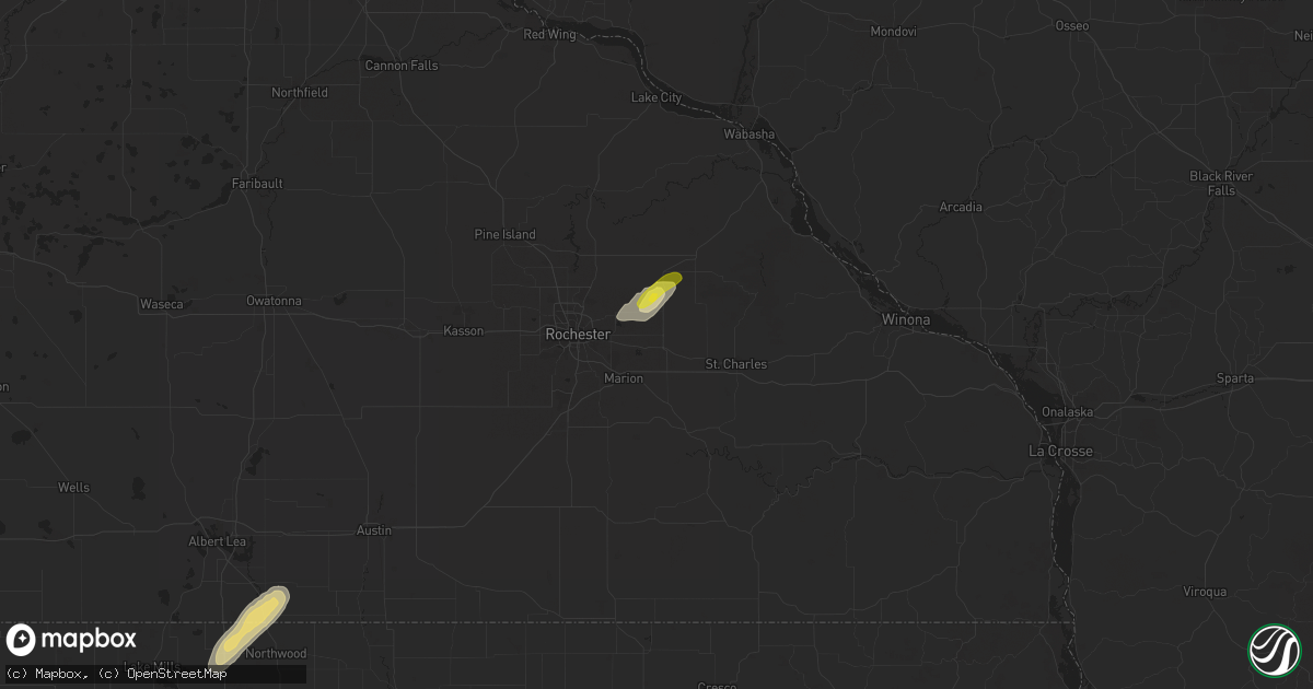 Hail map in Eyota, MN on September 4, 2018