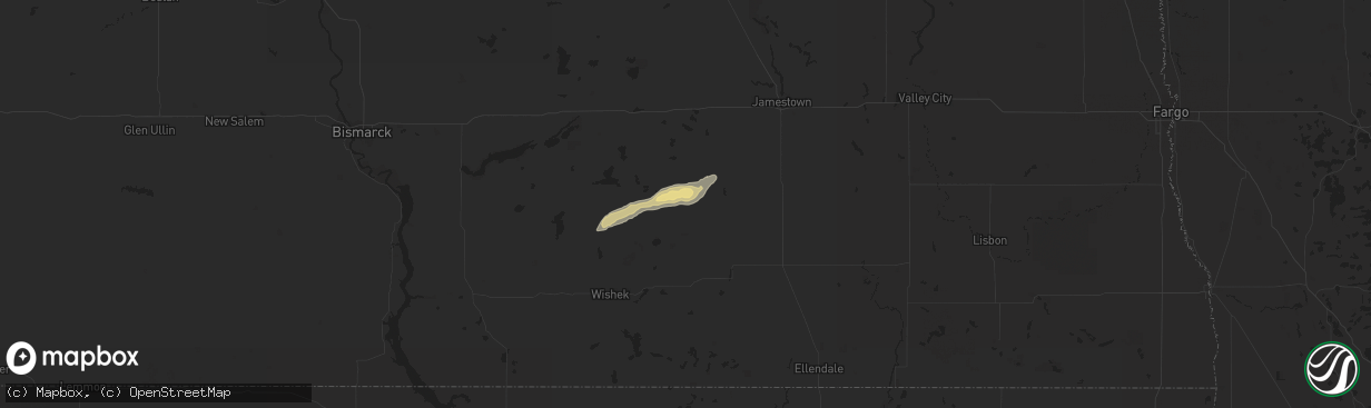 Hail map in Gackle, ND on September 4, 2018