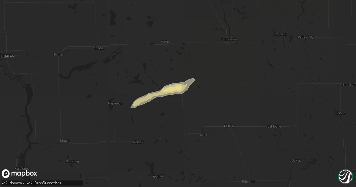 Hail map in Gackle, ND on September 4, 2018