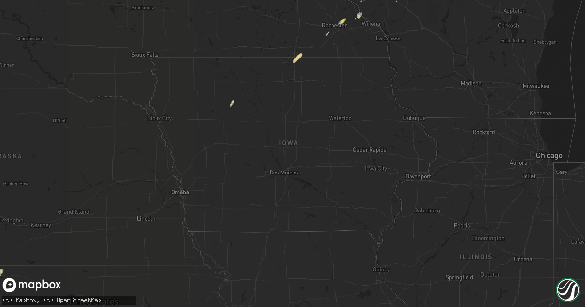 Hail map in Iowa on September 4, 2018