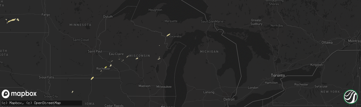 Hail map in Michigan on September 4, 2018