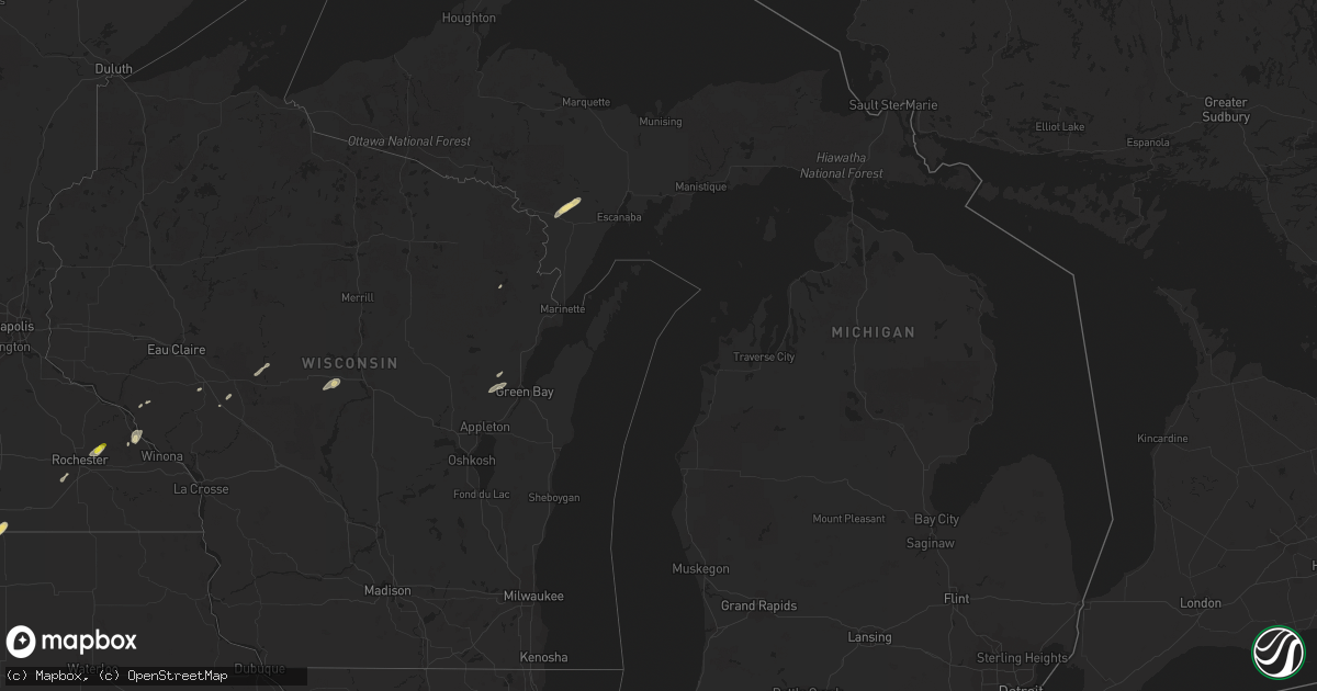 Hail map in Michigan on September 4, 2018