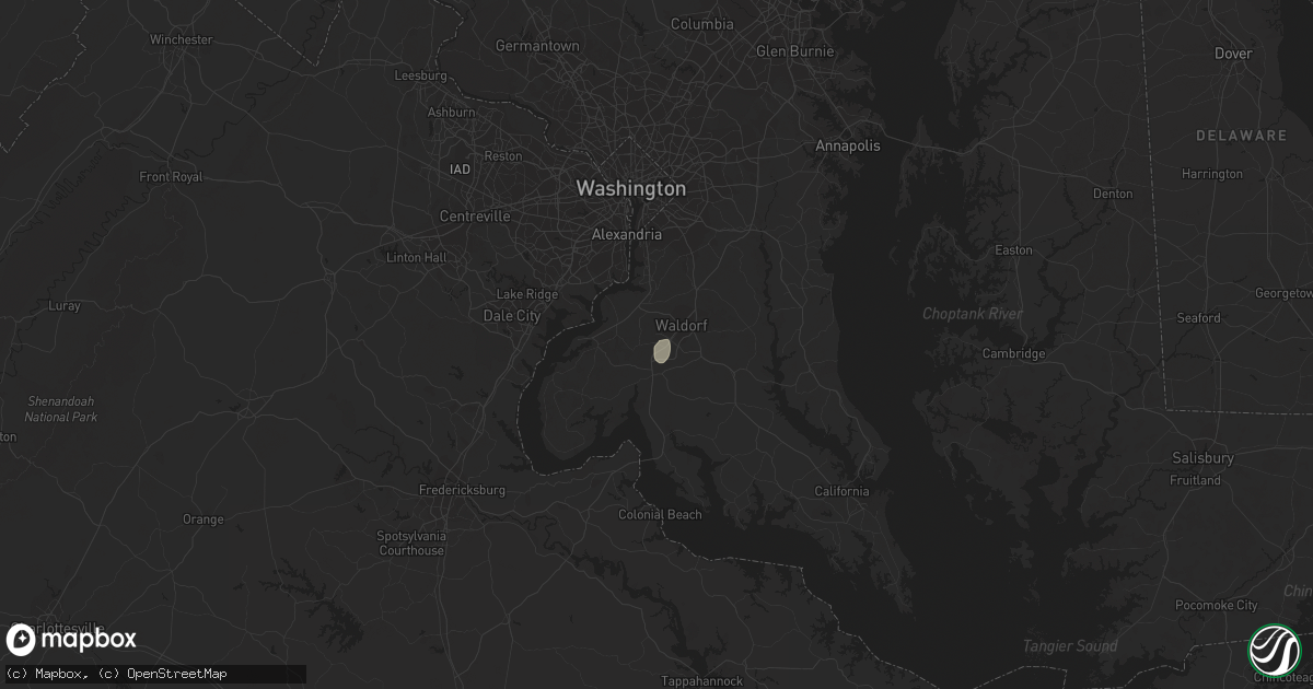 Hail map in White Plains, MD on September 4, 2018