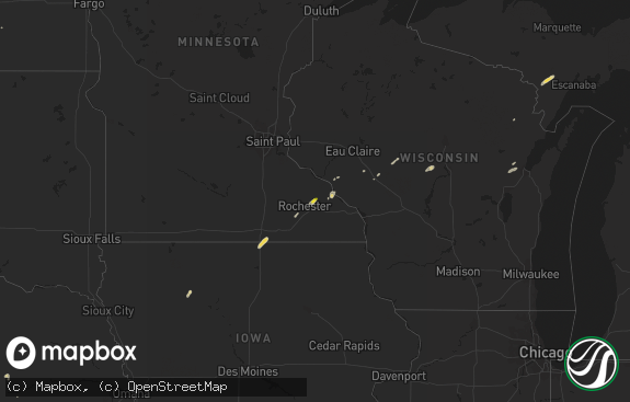 Hail map preview on 09-04-2018