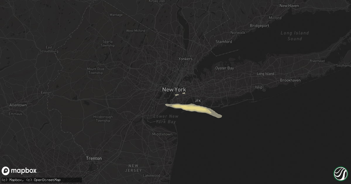 Hail map in Brooklyn, NY on September 4, 2019