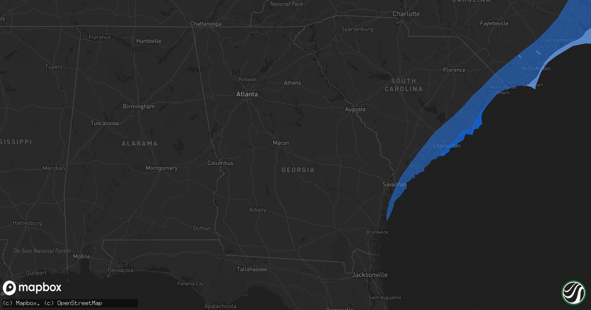 Hail map in Georgia on September 4, 2019