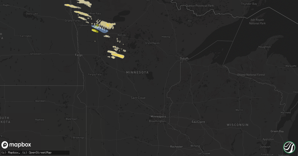 Hail map in Minnesota on September 4, 2019