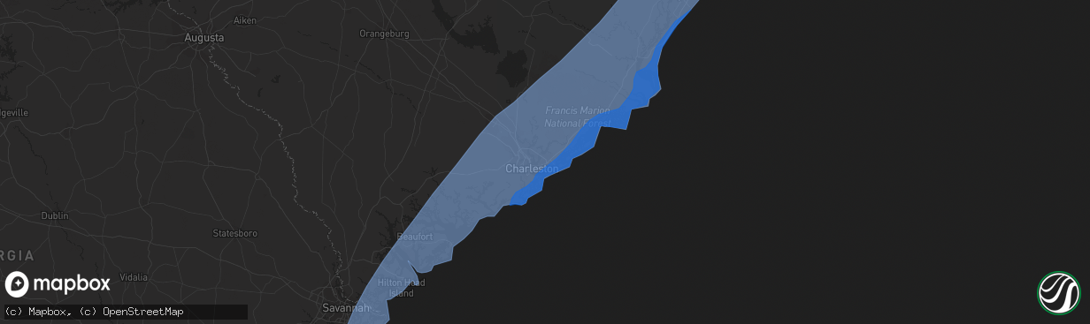 Hail map in Mount Pleasant, SC on September 4, 2019