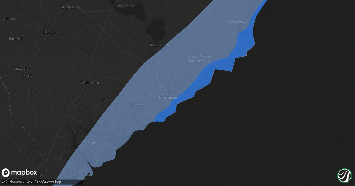 Hail map in Mount Pleasant, SC on September 4, 2019