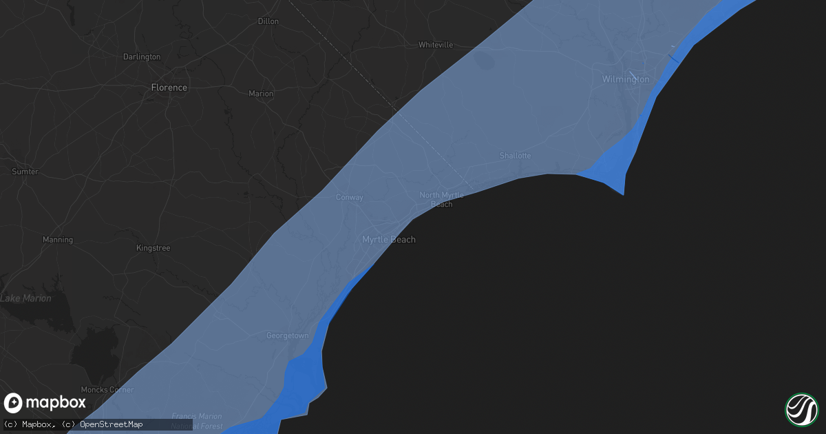 Hail map in Myrtle Beach, SC on September 4, 2019