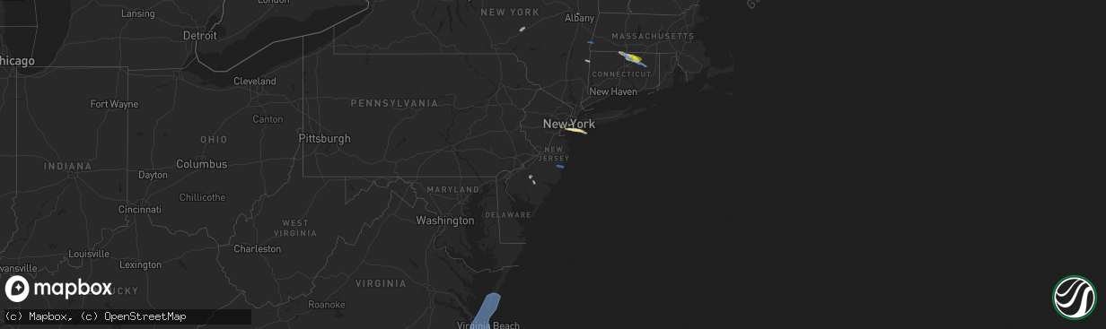 Hail map in New Jersey on September 4, 2019