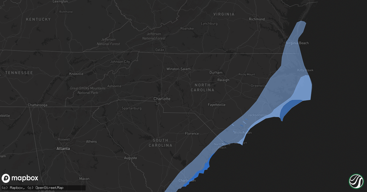Hail map in North Carolina on September 4, 2019